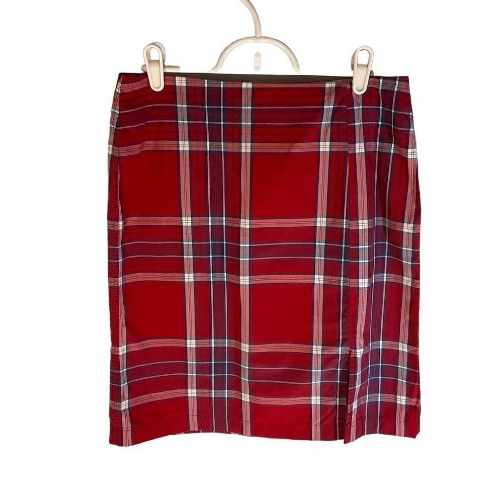 Vintage Tommy Hilfiger Plaid Miniskirt with Side Slit, Size 6